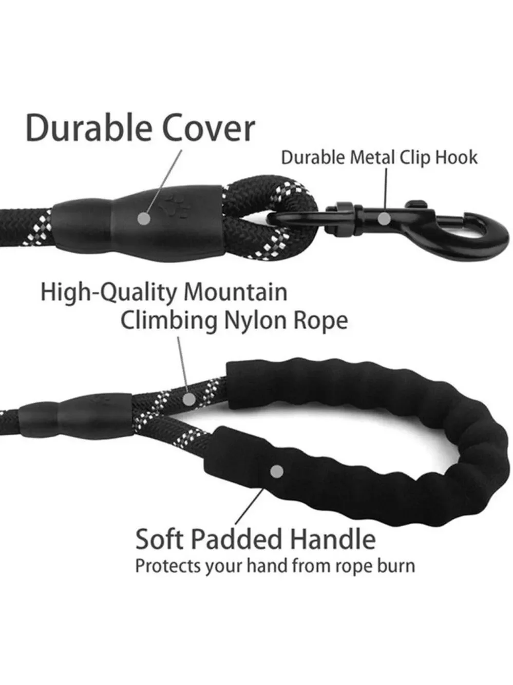 Medium Large Dog Reflective Dog Leash Orange & Black New Without‎ Tag